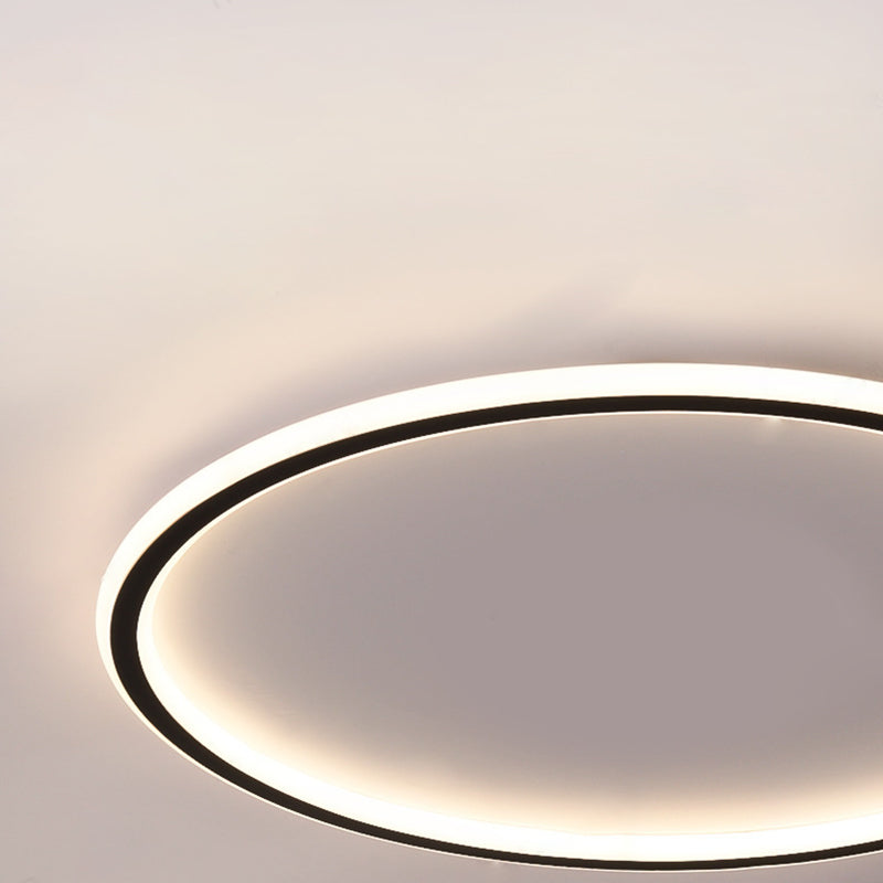 Modern Minimalist Aluminum Geometric Circle Silicone Shade LED Flush Mount Ceiling Light For Living Room