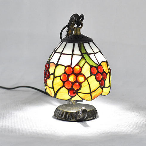 Tiffany-Glas-Tischlampe in Traubenform mit Augenschutz und 1 Licht 