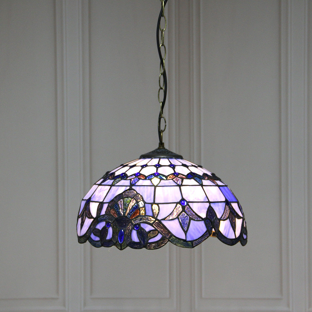 Suspension Vintage Tiffany Européenne à 1 Lumière 