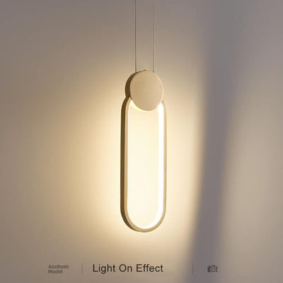 Minimalist 1-Light Long Ring LED Pendant Light