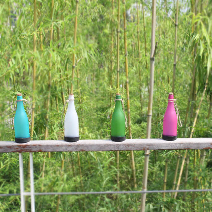 5pcs Solar Wine Bottle Light Outdoor Decoration Plastic LED Hanging Light