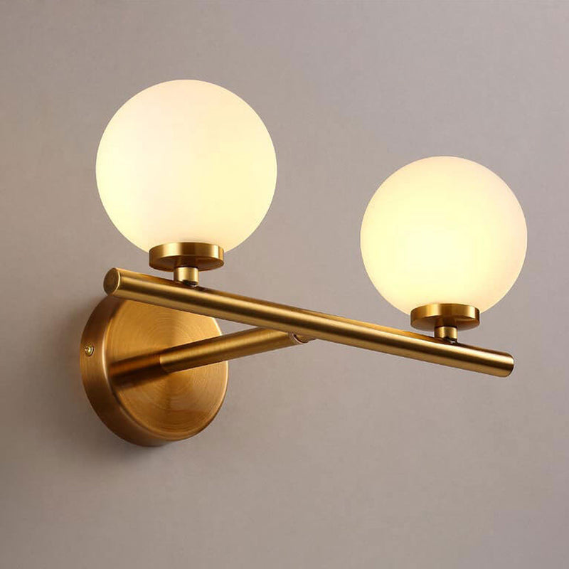 Nordic Creative Milk White Round Ball Metal Magic Bean 1/2/3 Light Wall Sconce Lamp