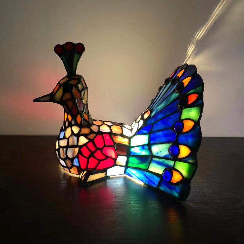 Tiffany Kreative Tier Buntglas 1-Licht Dekorative Tischlampe 