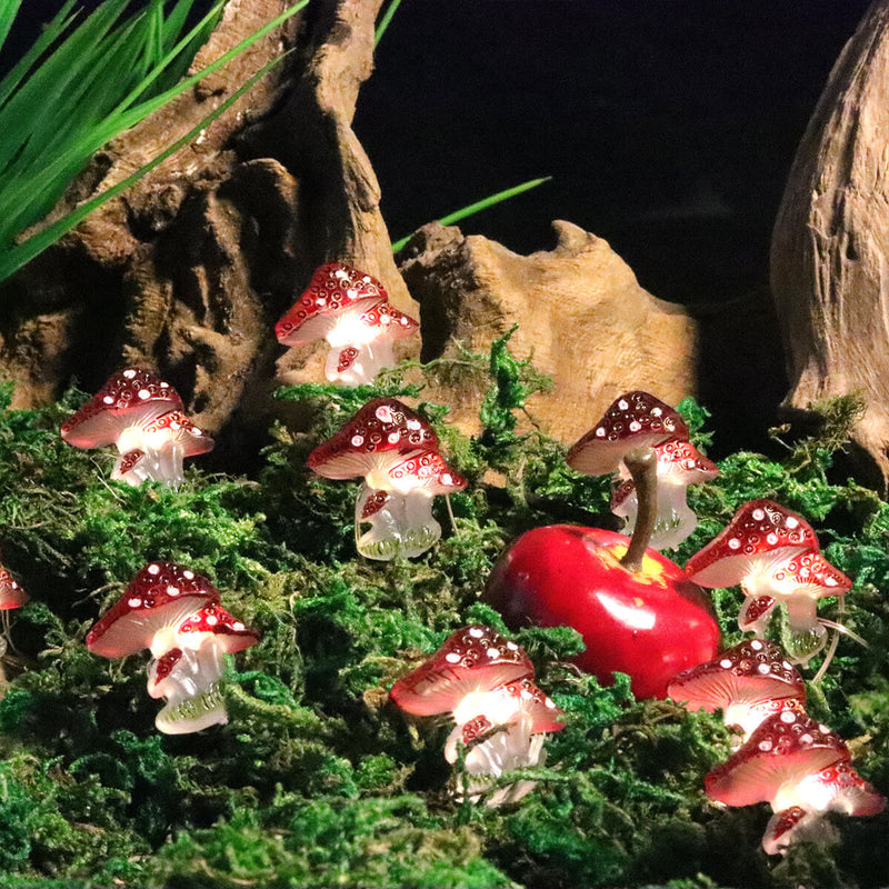Creative Decoration Mini Mushroom Plastic LED String Lights Outdoor Landscape Light