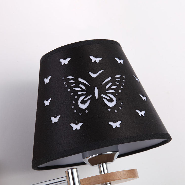 Nordische minimalistische schwarze Stoff-Schmetterlingskegel-1/2-Licht-Wandleuchte