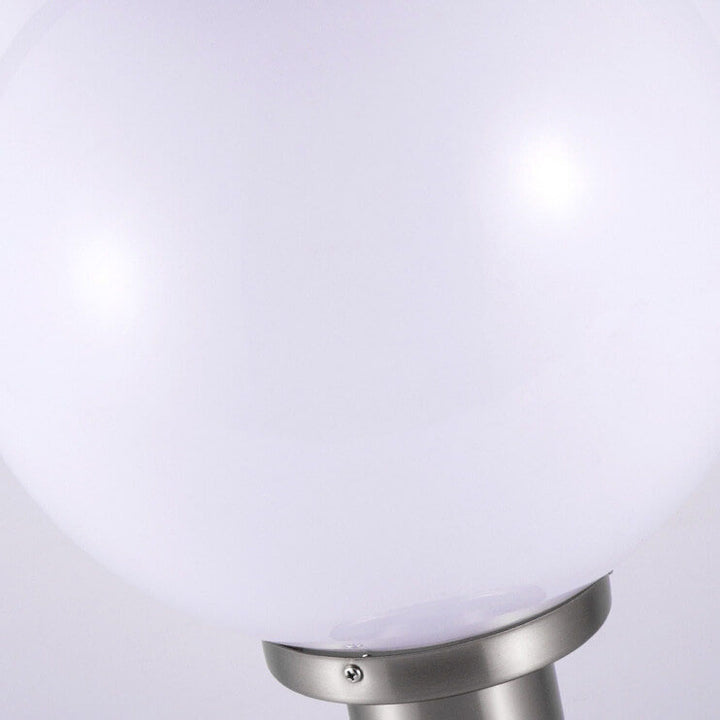 Lampe LED solaire à tête ronde en acier inoxydable et acrylique, luminaire décoratif d&