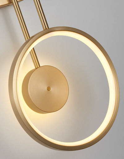 Minimalist Light Luxury Copper Circle Long Arm LED Wall Sconce Lamp