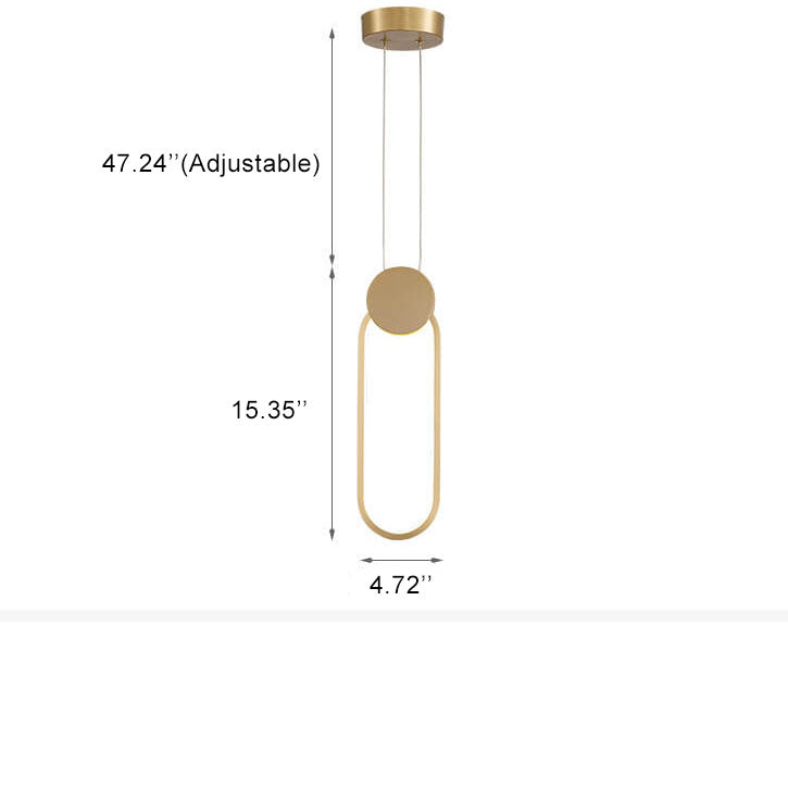 Minimalist 1-Light Long Ring LED Pendant Light