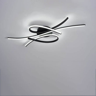 Modern Creative Bending Curves Line Design LED Flush Mount Ceiling Light
