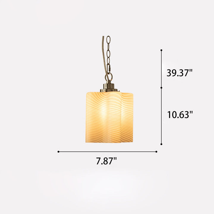 Japanische Vintage Wabi-Sabi Glas Pendelleuchte mit 1 Leuchte 