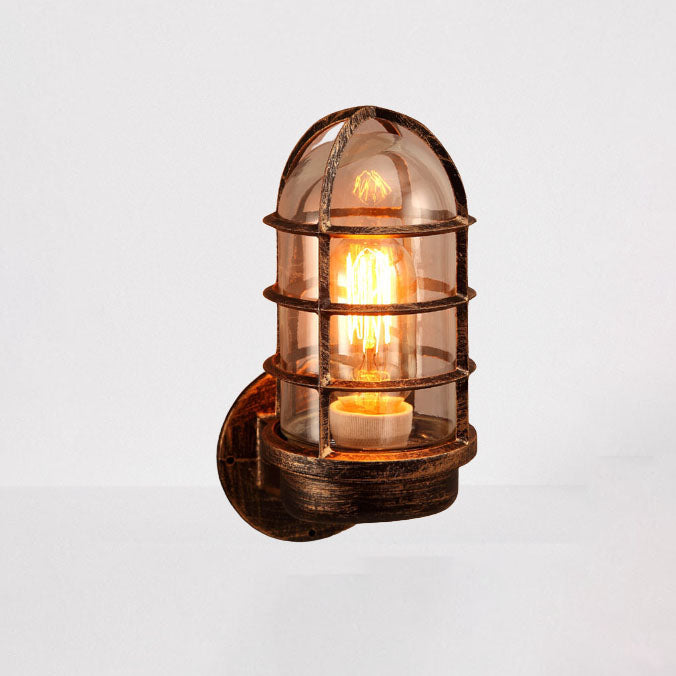 Lampes murales à une lumière avec abat-jour cylindrique en verre rétro industriel antidéflagrant 