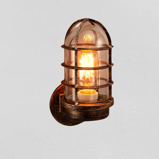 Lampes murales à une lumière avec abat-jour cylindrique en verre rétro industriel antidéflagrant 
