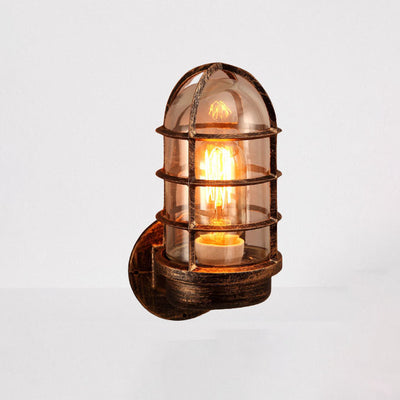 Industrial Retro Glass Cylindrical Explosion-proof 1-Light Wall Sconce Lamps