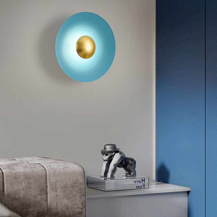 Nordic Creative Multicolor Round Disc Hardware LED Wall Sconce Lamp