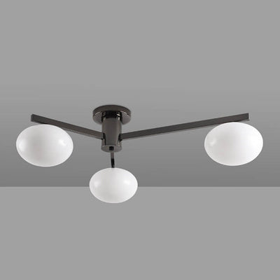 Nordic Light Luxury Glass Ball Iron Bracket 3/4/5 Light Semi- Flush Mount Ceiling Light