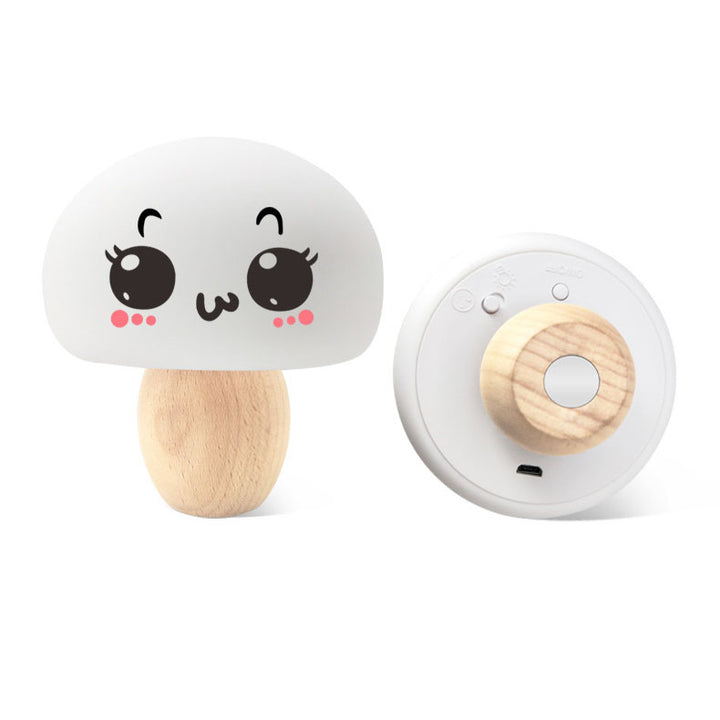 Lampe de Table Lumière de Nuit en Silicone en Forme de Bûche Changeant de Couleur avec Champignon Créatif Moderne 