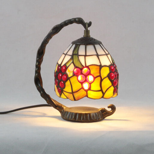 Tiffany-Glas-Tischlampe in Traubenform mit Augenschutz und 1 Licht 