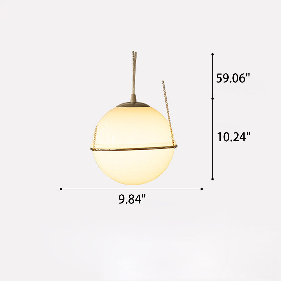 Japanische Vintage Wabi-Sabi Glas Pendelleuchte mit 1 Leuchte 