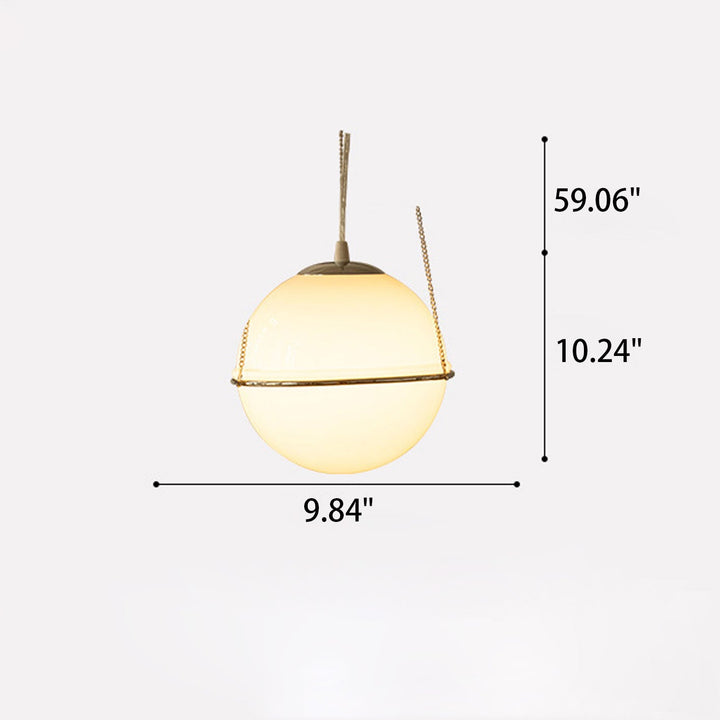 Japanische Vintage Wabi-Sabi Glas Pendelleuchte mit 1 Leuchte 
