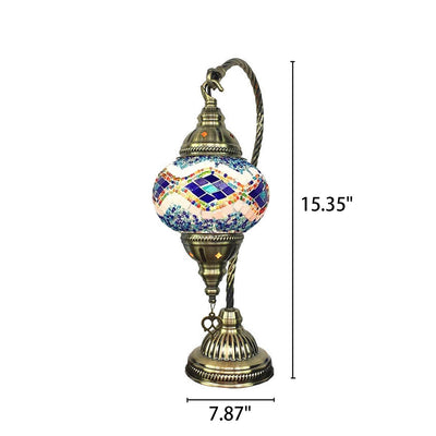Vintage Stained Glass Turkish Style LED Table Lamp