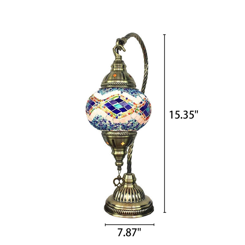 Vintage Stained Glass Turkish Style LED Table Lamp