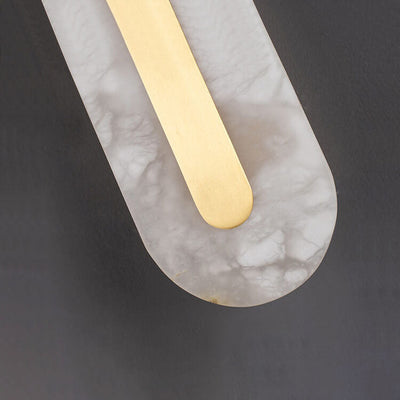 Light Luxury Brass Marble Oval Square LED Wall Sconce Lamp