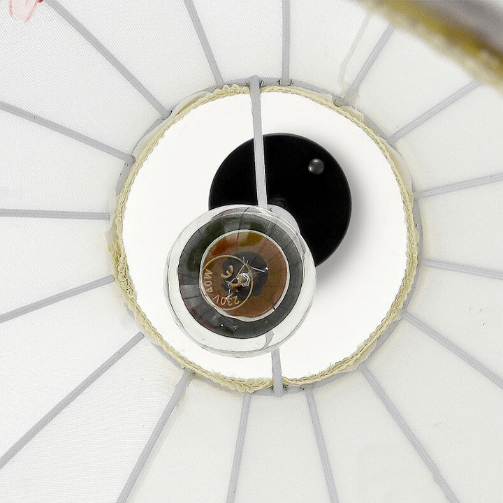 Lanterne ovale antique orientale faite à la main en tissu 1 lumière suspendue 