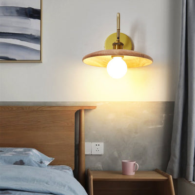 Japanese Light Luxury Log Style 1-Light Wall Sconce Lamp