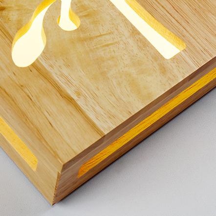 Modern Creative Solid Wood Happy Tree &amp;  Antler Pattern LED Wall Sconce Lamp