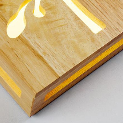 Modern Creative Solid Wood Happy Tree &  Antler Pattern LED Wall Sconce Lamp