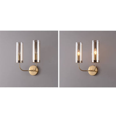 European Light Luxury Glass Iron 1/2-Light Wall Sconce Lamp