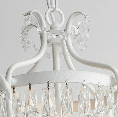 European Light Luxury Crystal Strip Cage Iron 1-Light Pendant Light