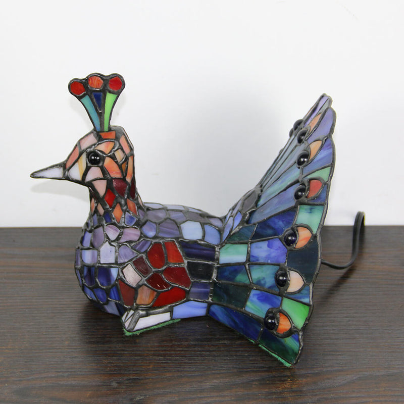 Tiffany Kreative Tier Buntglas 1-Licht Dekorative Tischlampe 