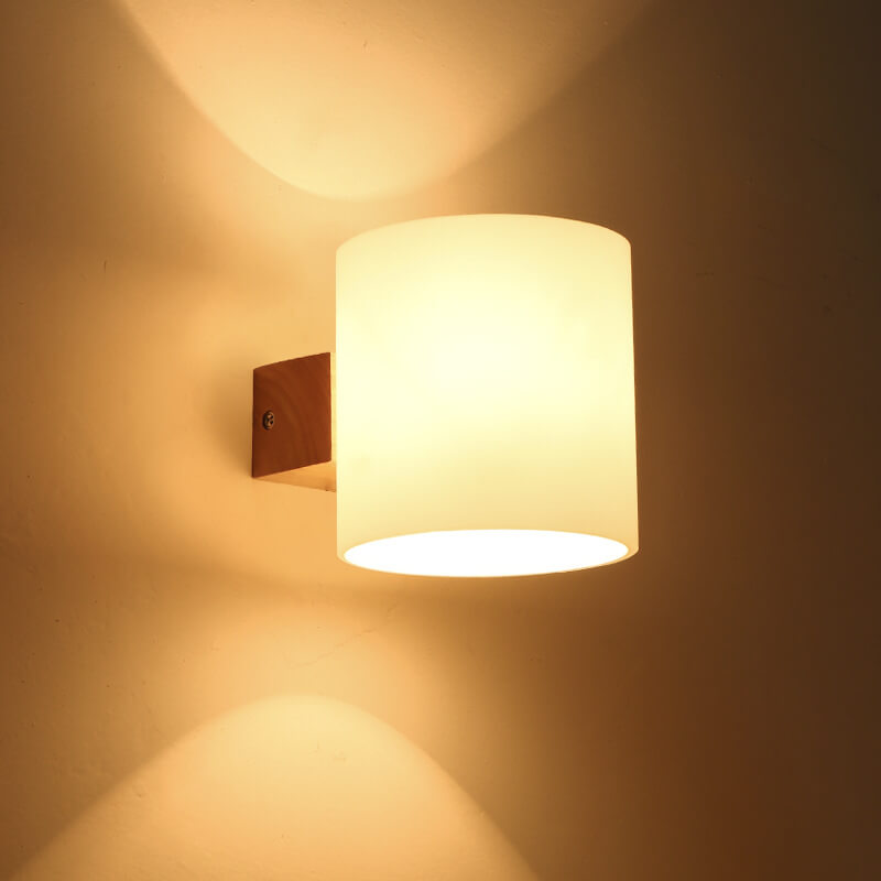 Modern 1-Light Cylindrical Shape Wall Sconce Lamp