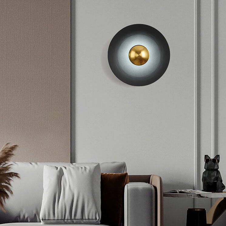 Nordic Creative Multicolor Round Disc Hardware LED Wall Sconce Lamp