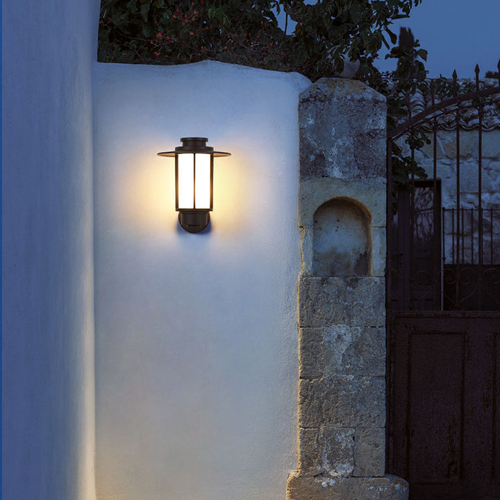 Modern Minimalist Waterproof Coffee Cylinder Lantern 1-Light Patio Landscape Light For Outdoor