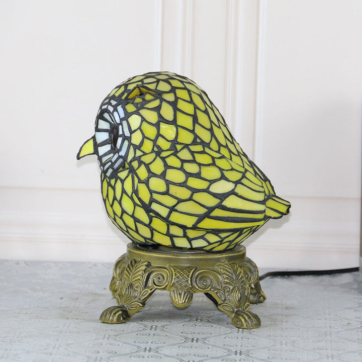 Tiffany Kreative Eule Buntglas 1-Licht Tischlampe 