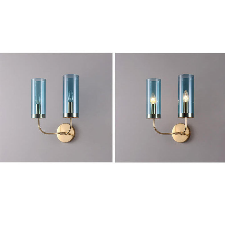 Applique Murale en Verre et Fer de Luxe Européen 1/2 Lumière 