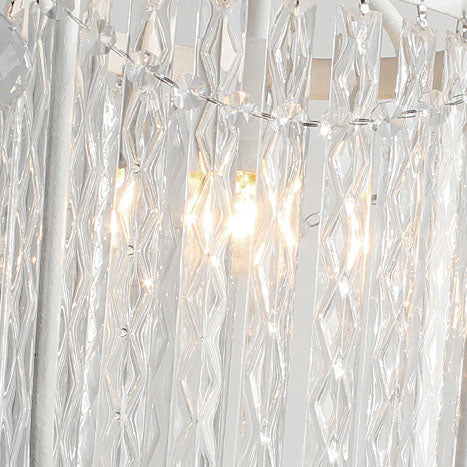 European Light Luxury Crystal Strip Cage Iron 1-Light Pendant Light