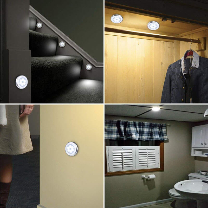 Lampe murale à LED ronde avec détection intelligente du corps humain 