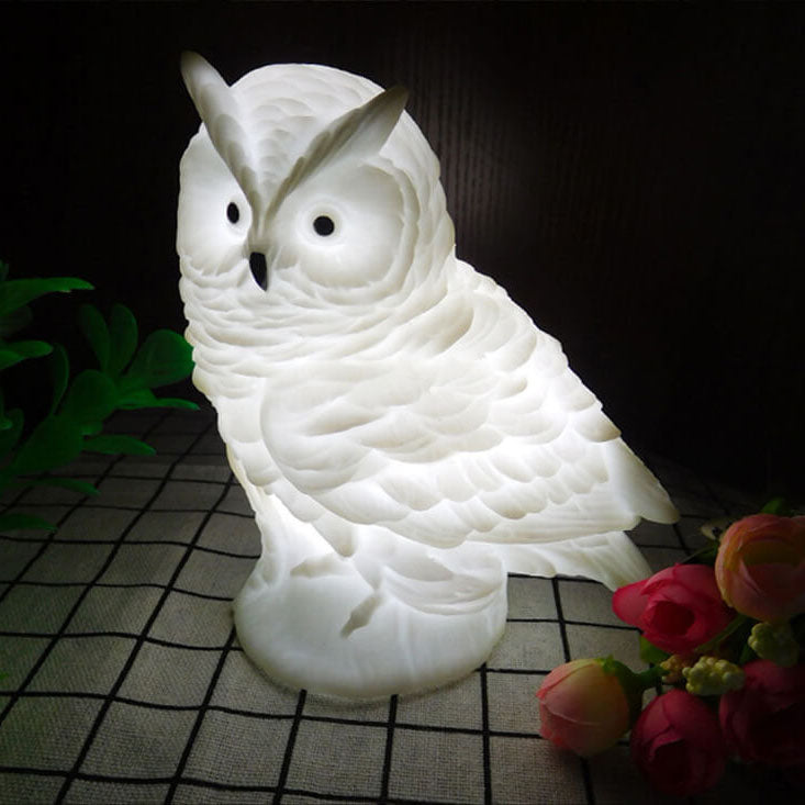 Modern Creative Owl Enamel LED Night Light Table Lamp