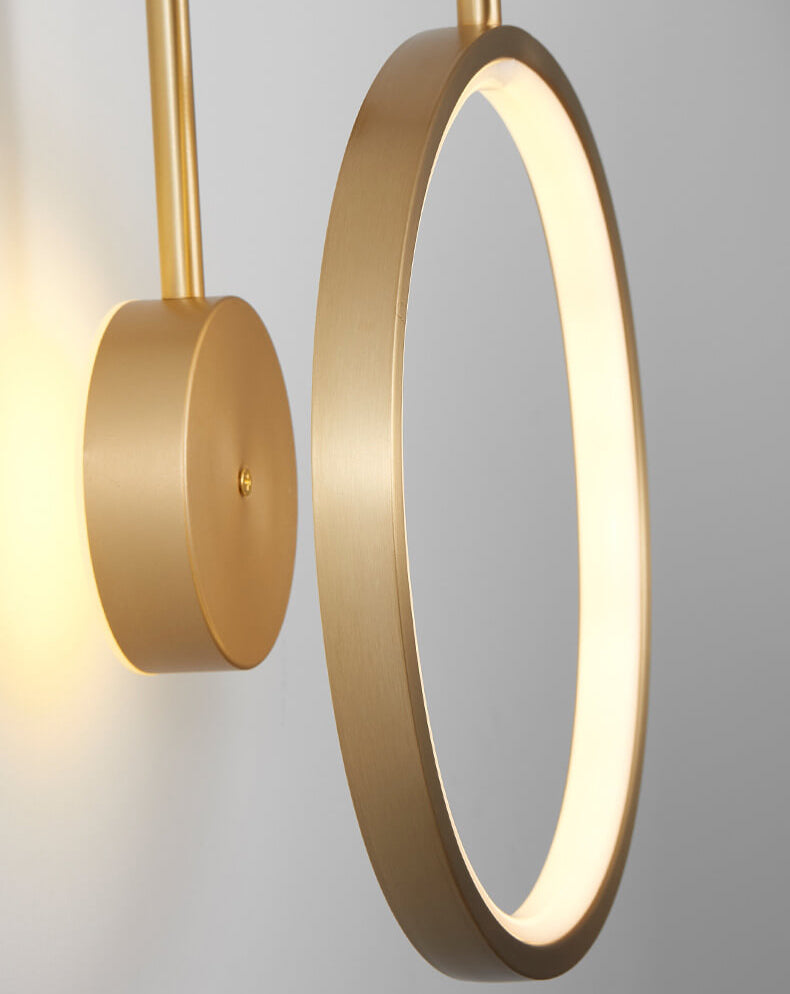 Minimalist Light Luxury Copper Circle Long Arm LED Wall Sconce Lamp