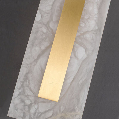 Light Luxury Brass Marble Oval Square LED Wall Sconce Lamp