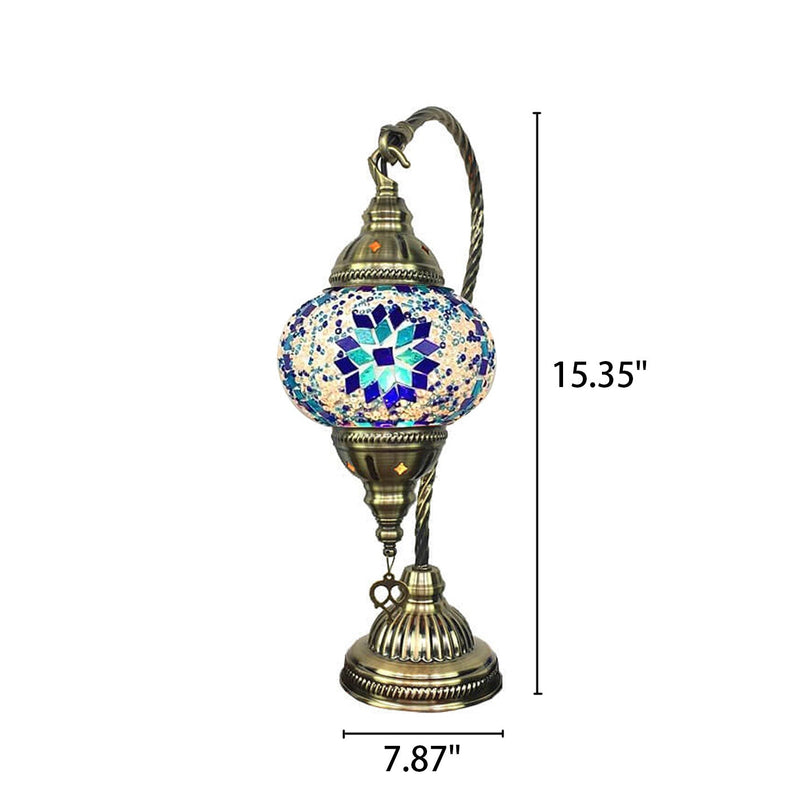 Vintage Stained Glass Turkish Style LED Table Lamp