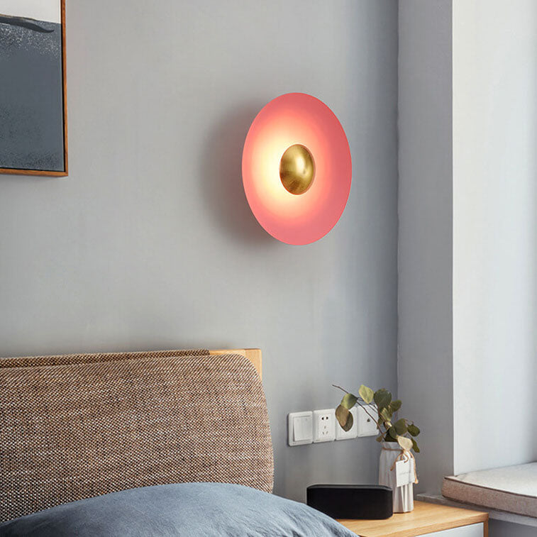 Nordic Creative Multicolor Round Disc Hardware LED Wall Sconce Lamp