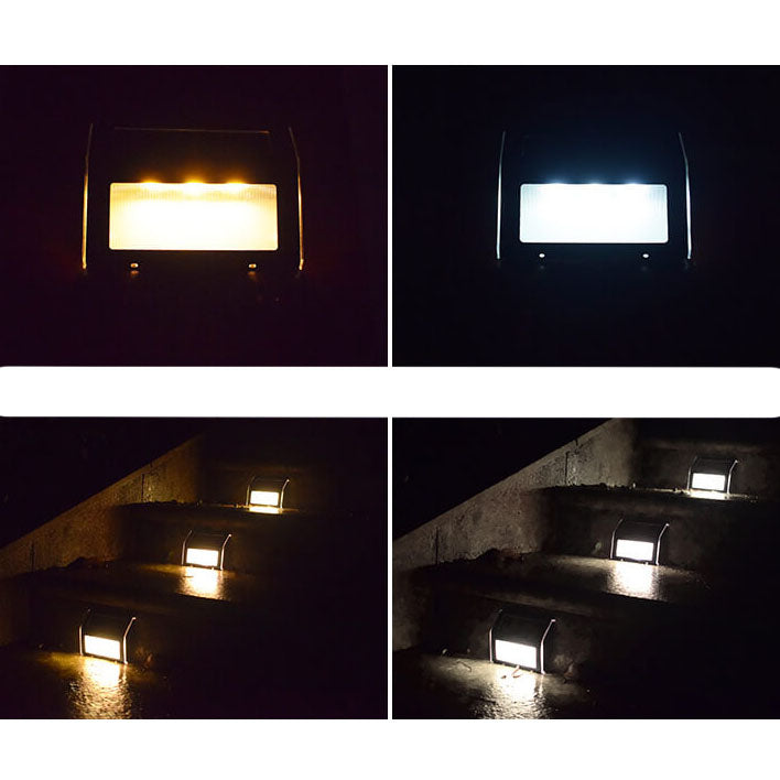Einfaches Solar-Edelstahl-3-LED-Gartenstufenlicht für den Außenbereich 