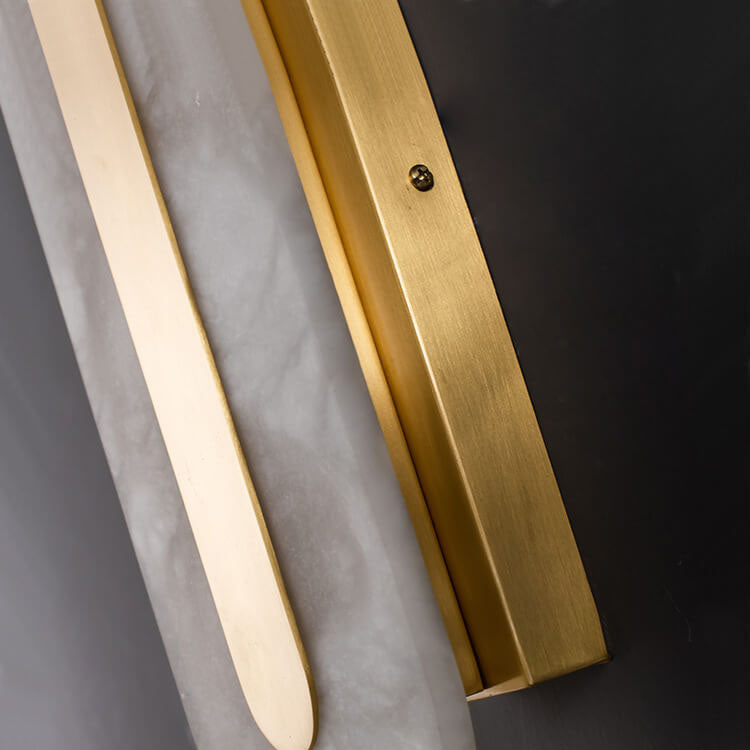 Light Luxury Brass Marble Oval Square LED Wall Sconce Lamp