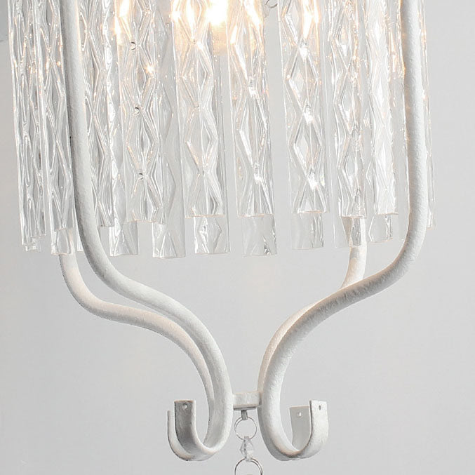 European Light Luxury Crystal Strip Cage Iron 1-Light Pendant Light