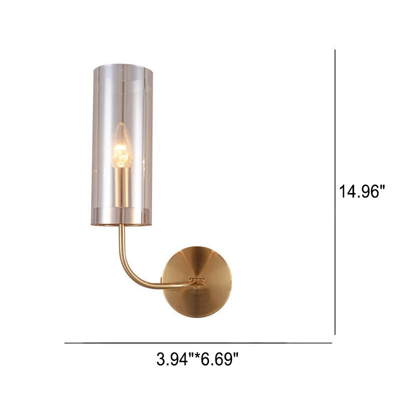 European Light Luxury Glass Iron 1/2-Light Wall Sconce Lamp