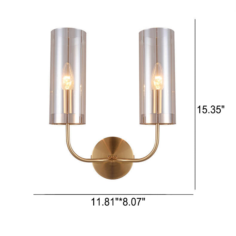 European Light Luxury Glass Iron 1/2-Light Wall Sconce Lamp